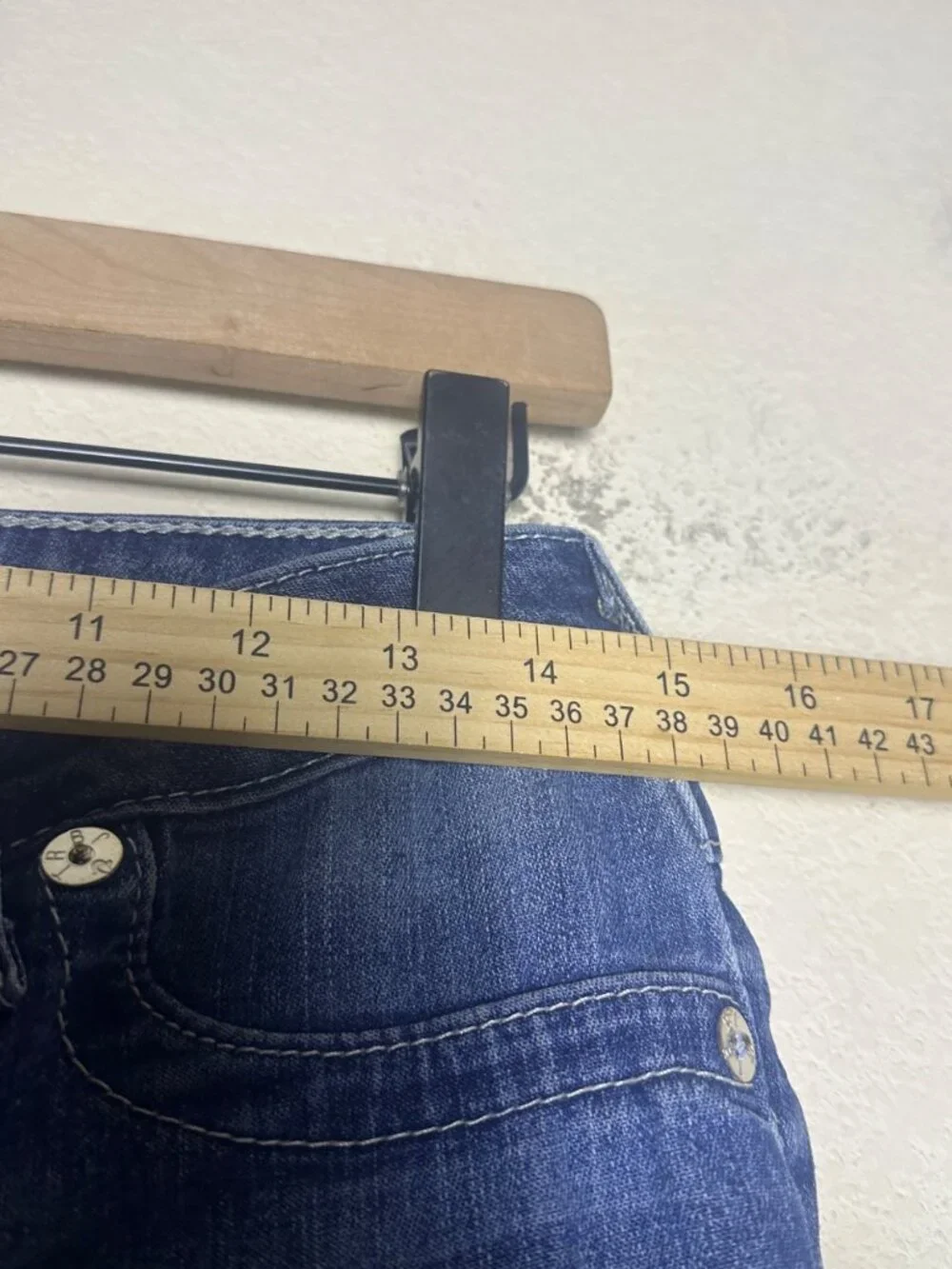 True Religion Women 30 Denim Blue Jean Pant USA Made Legging Tapered Slim Y2K - Picture 4 of 16